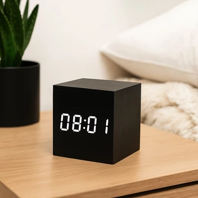 Digital Alarm Clock Modern Design Cube Shape Led Alarm Clock - Image 1